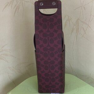COACH WINE CARRIER SIGNATURE PRINT:NWT BLACK CURRANT CAQ93